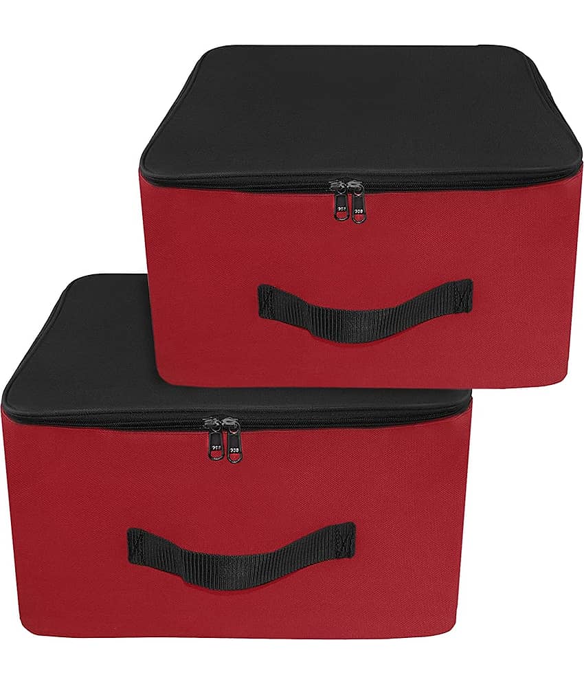 Waji Va Underbed Storage Organizer for Clothes Sarees Blankets Bedsheets and Toys Foldable Under Bed Box with Zip and Handle Non Woven Fabric Dustproof Space Saving Storage Bag for Home Bedroom and Wardrobe