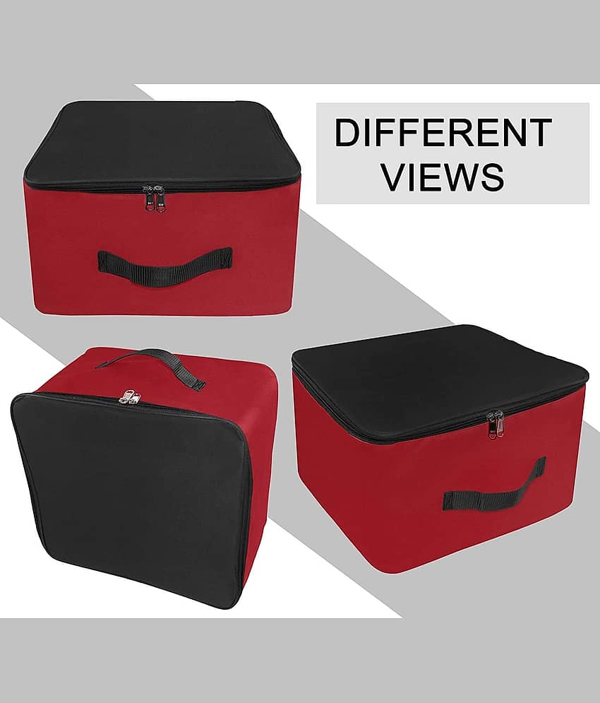 Waji Va Underbed Storage Organizer for Clothes Sarees Blankets Bedsheets and Toys Foldable Under Bed Box with Zip and Handle Non Woven Fabric Dustproof Space Saving Storage Bag for Home Bedroom and Wardrobe view 2