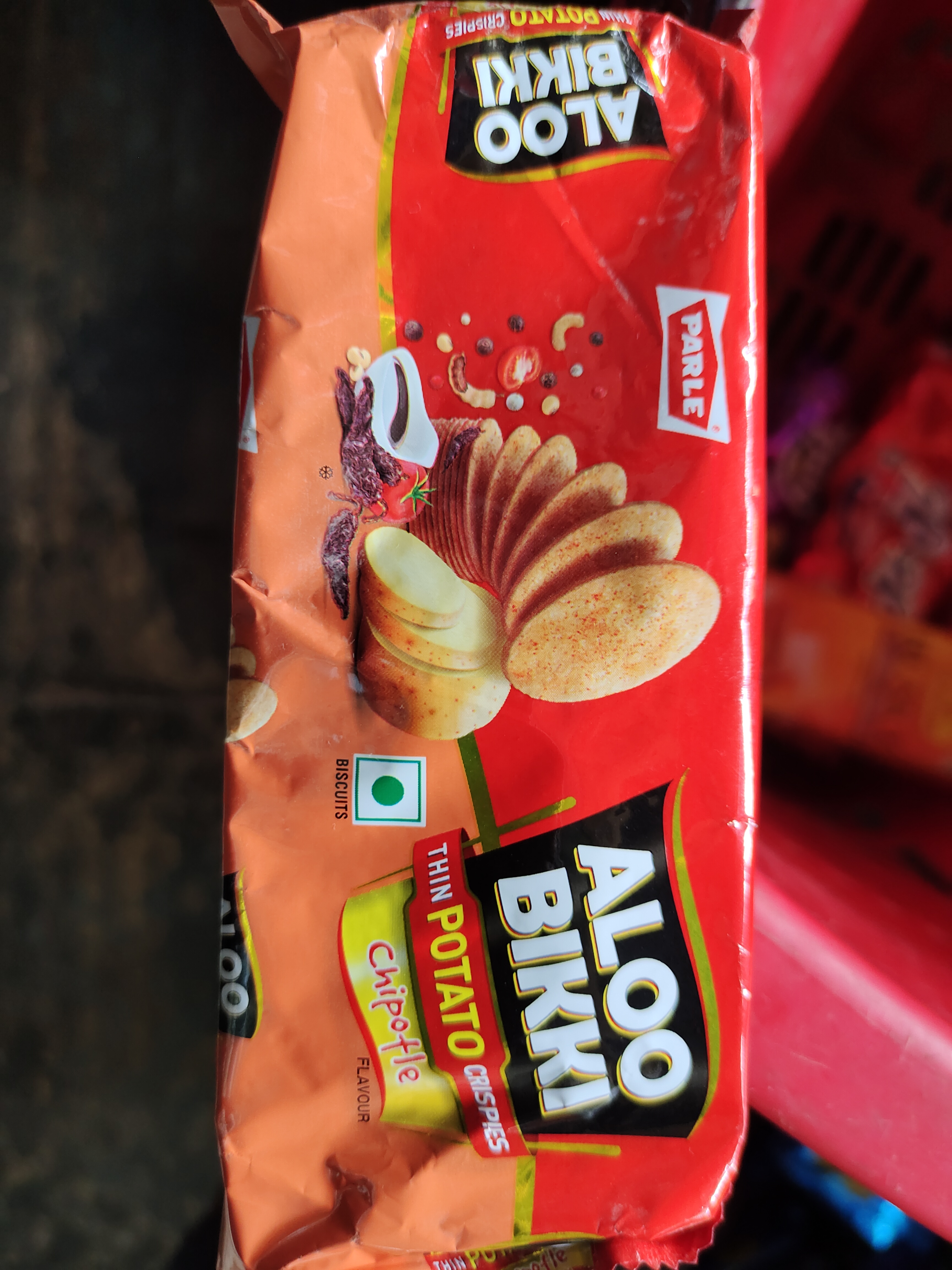 Parle aloo bikki thin potato crispies Chipotle flavour