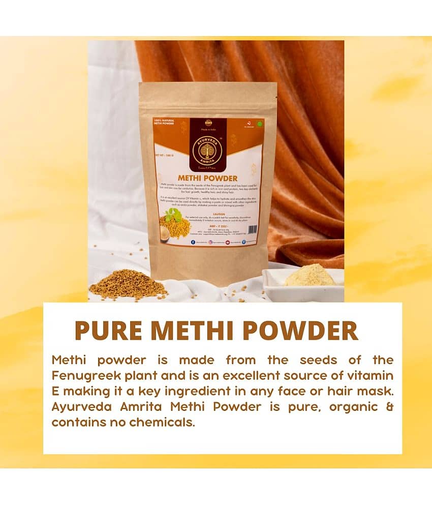 Ayurveda Amrita Pure, Natural & Organic Fenugreek Methi Powder for Hair & Skin 100 Gram view 2