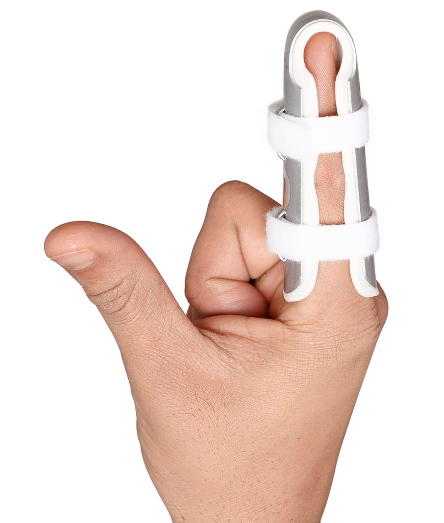 Helrdx Orthotics Mallet Finger Splint, Silver, Universal Size (Finger Cot - Medium)