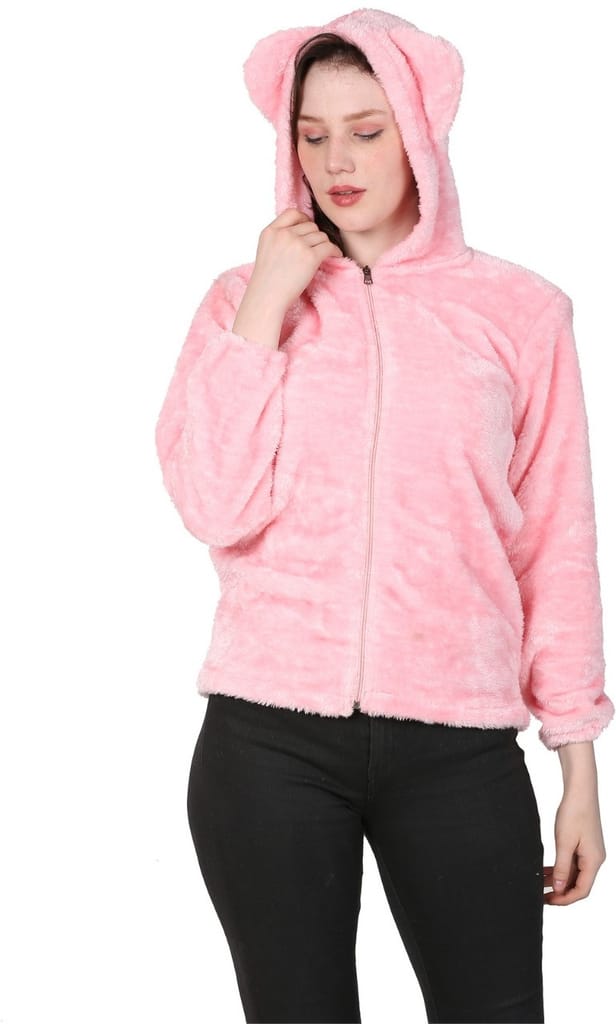 Woolen Pink Hoodie