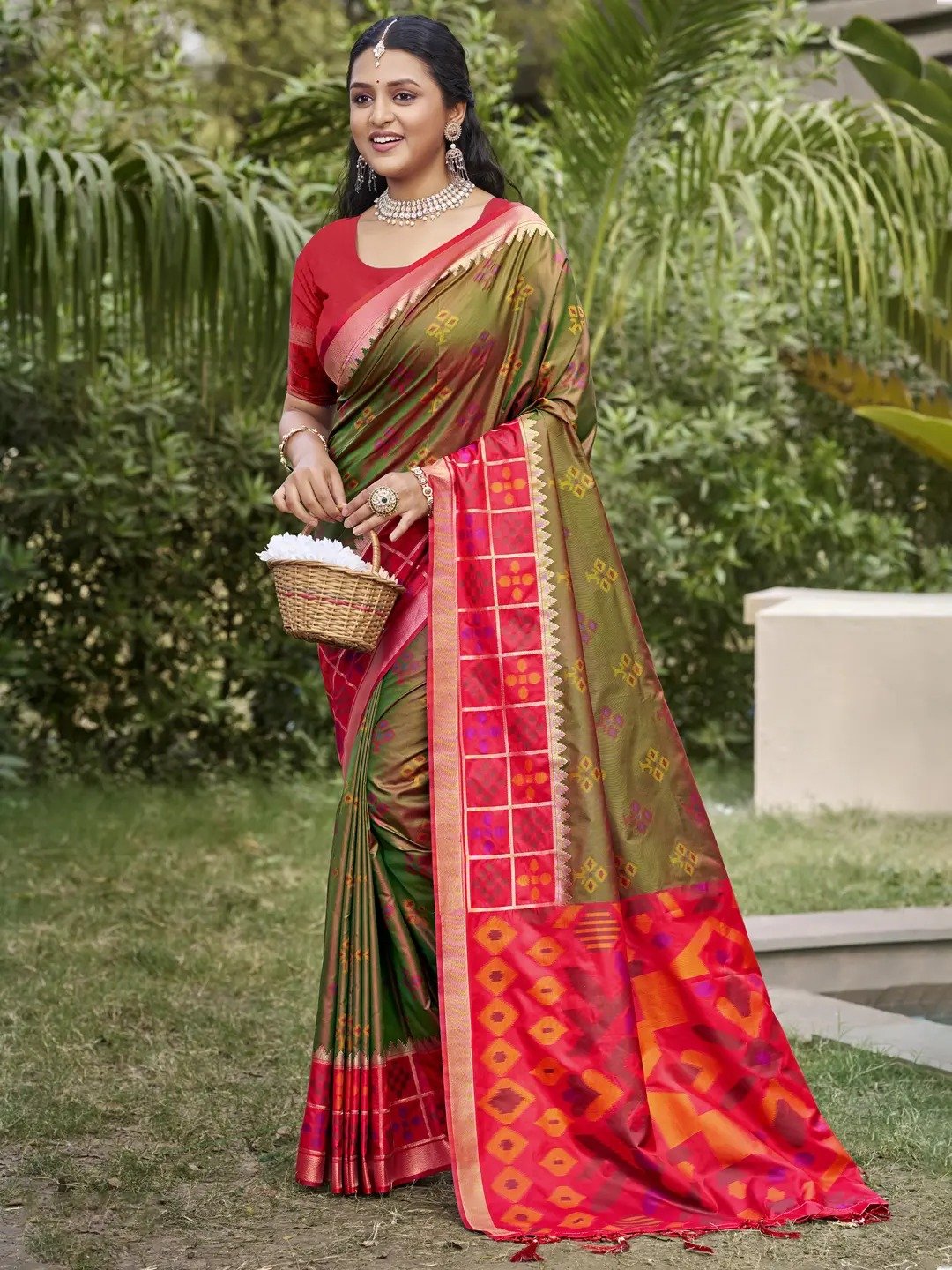 Brown Silk Saree view 2