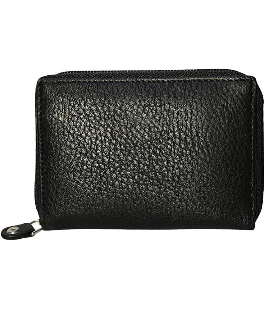 STYLE SHOES Black Leather RFID Protected 7 Slot Card Holder For Men & Women view 2
