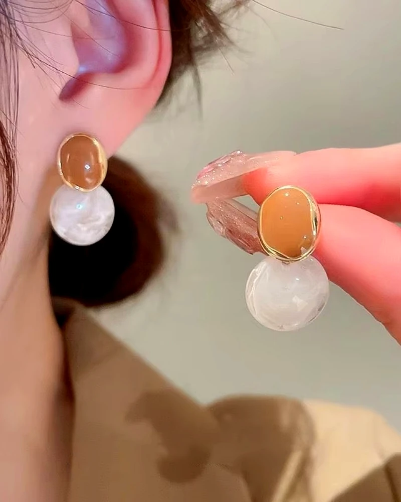 Chocolaty Affair Pearl Stud Earrings - Elegant Fashion Jewelry by Print Magical Gifts by Print Magical Gifts view 2