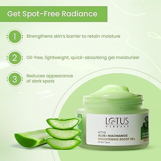 Lotus Herbals Active Aloe + Niacinamide Brightening Boost GelParaben Free All Skin Types50Gm view 2