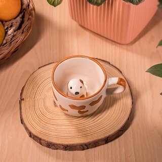Handcrafted Ceramic Cute Dog Design Mug Pack of 2
