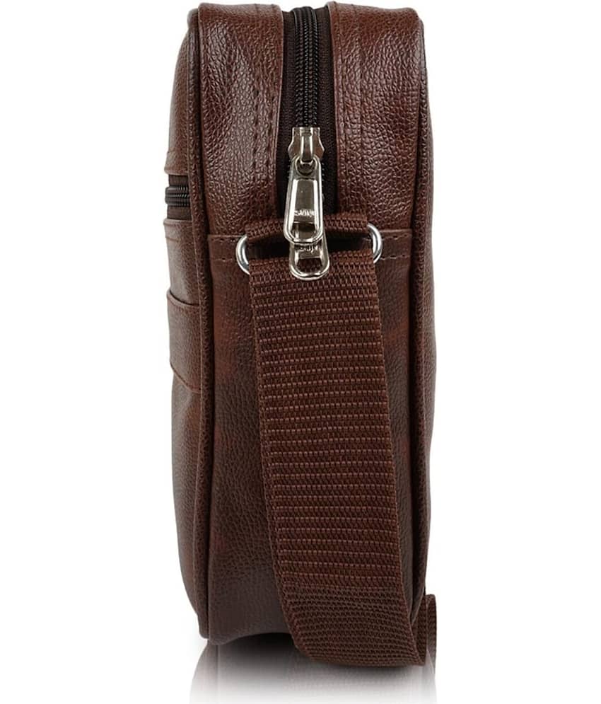 Torrento Brown Solid Messenger Bag view 2