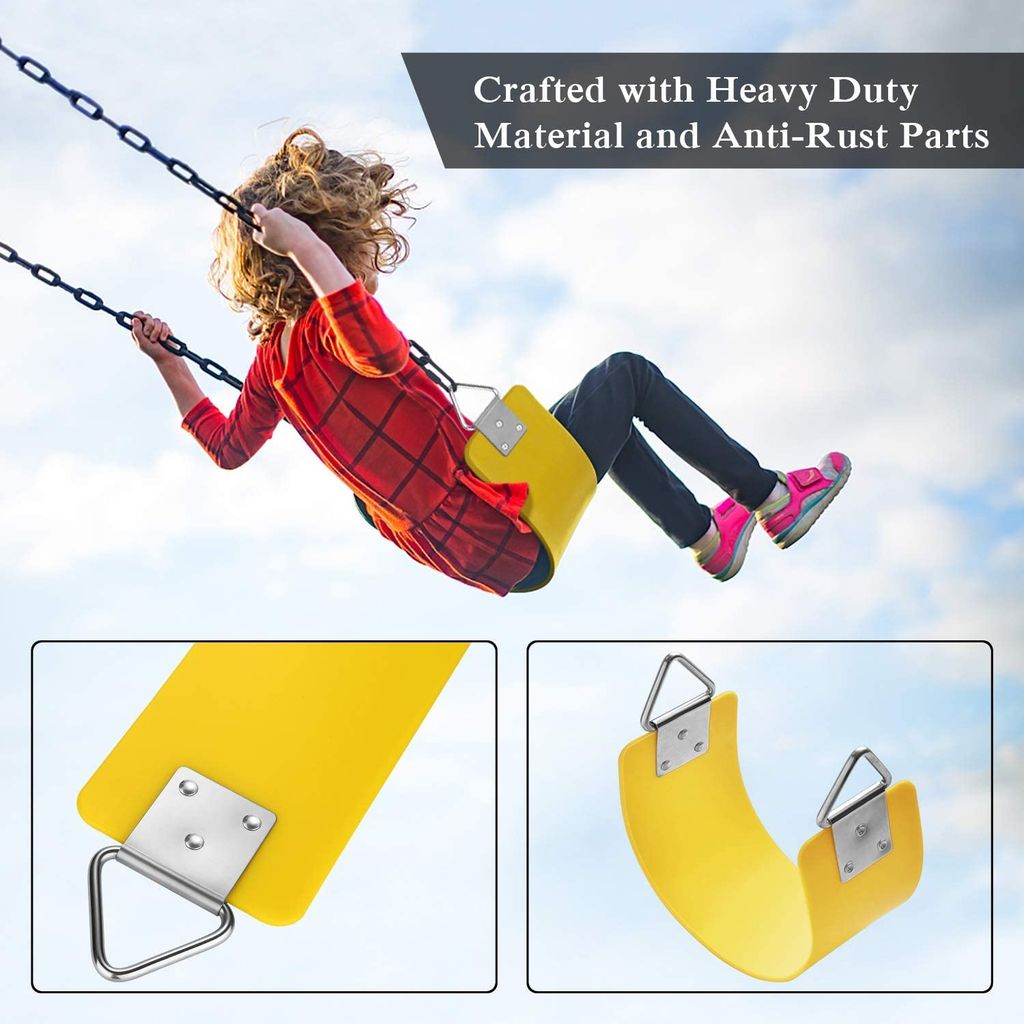 REZNOR Heavy Duty Flexible EVA Plastic Swing Seat with Metal Triangle Ring for Kids & Adults - Weight Support Upto 300kg view 2