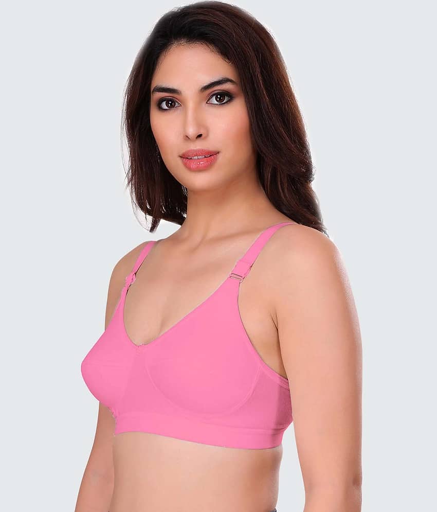 Eve's Beauty Cotton Blend Non Padded Women's Everyday Bra ( Pink ) view 2