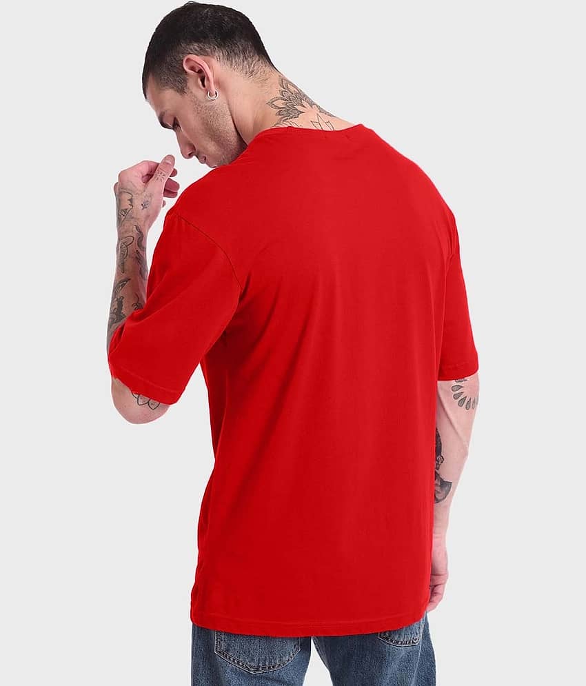 Leotude Men Cotton Blend Oversized Fit Printed T-Shirt ( Multicolor1 ) view 2