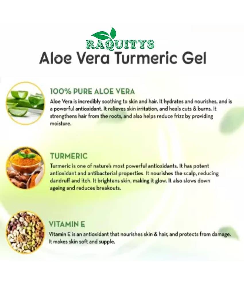 RAQUITYS Aloe Vera Turmeric Gel For Face and Skin 600ML view 2
