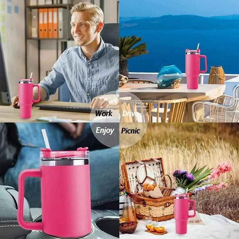 1200ml Steel Hot and Cold Tumbler - 1 straw view 2