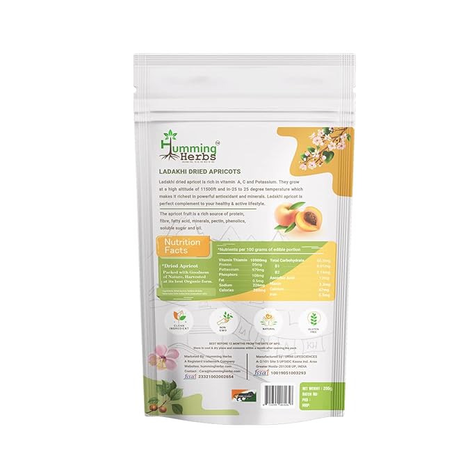Humming Herbs Ladakhi Natural Sun Dried Apricot/Khumani, 200 gm view 2