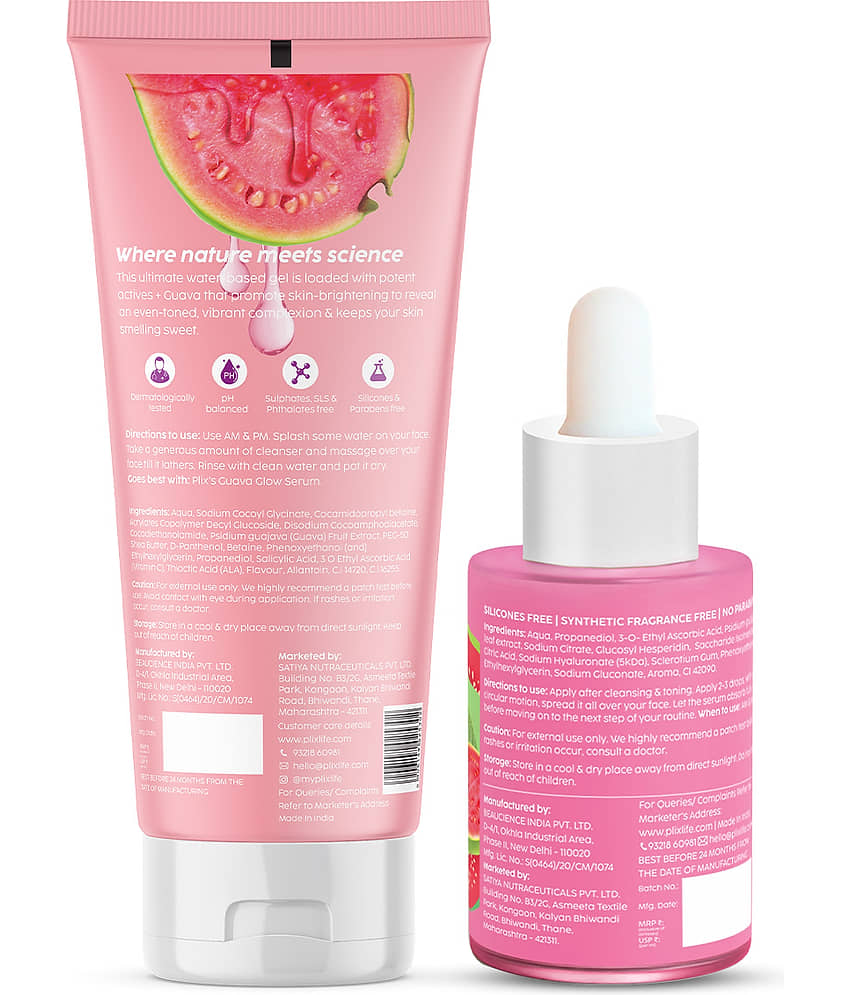 Plix Vitamin C Guava Combo, Juicy Cleanser & Face Serum For Skin Brightening(Pack of 2) view 2