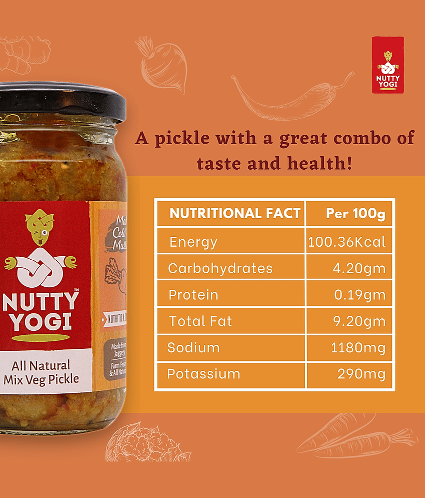 Nutty Yogi All Natural Mix Veg Pickle 200 g view 2