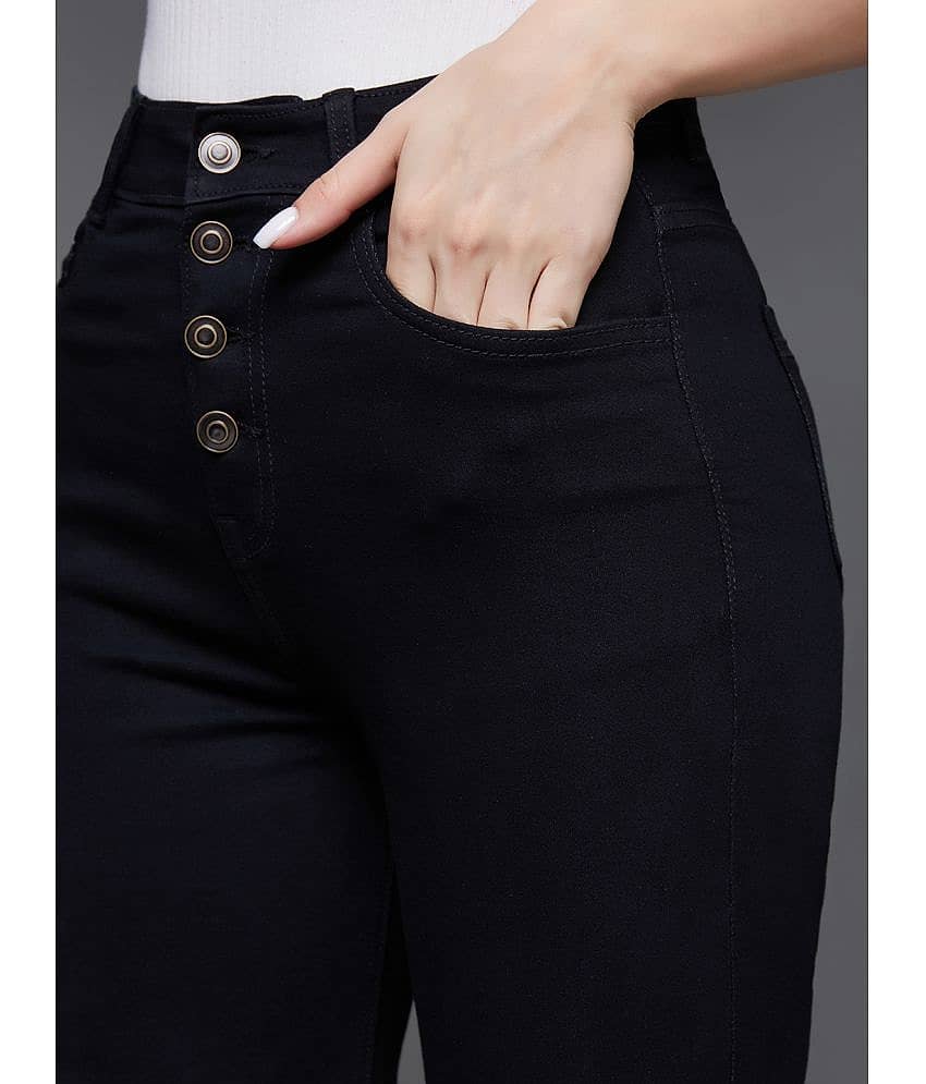 Miss Chase - Black Denim Wide Leg Women's Jeans ( Pack of 1 ) view 2
