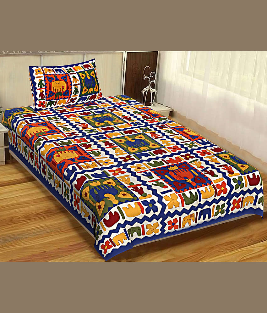 Uniqchoice Cotton Single Bedsheet ( Orange )