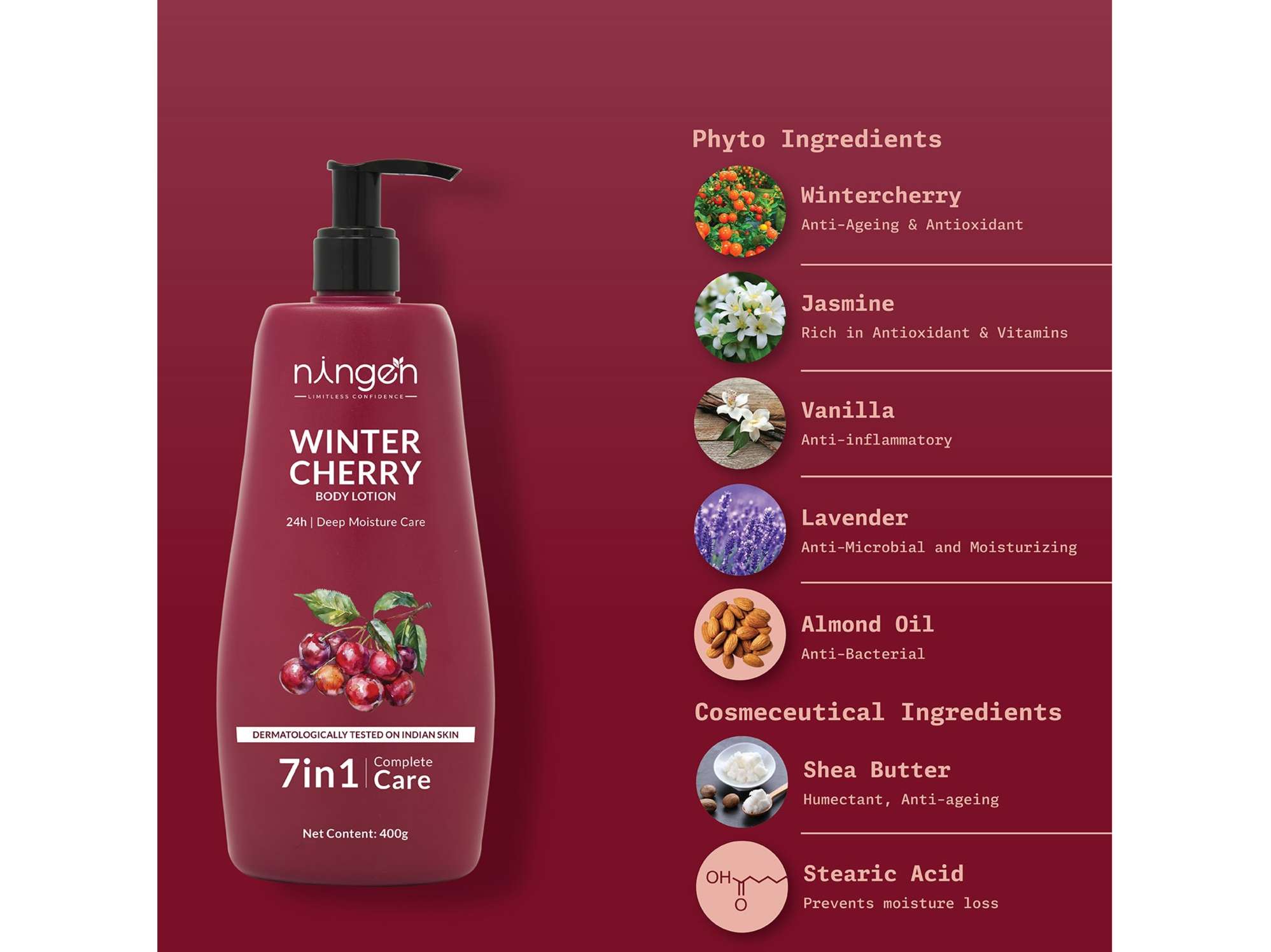 Ningen Winter Cherry Body Lotion view 2
