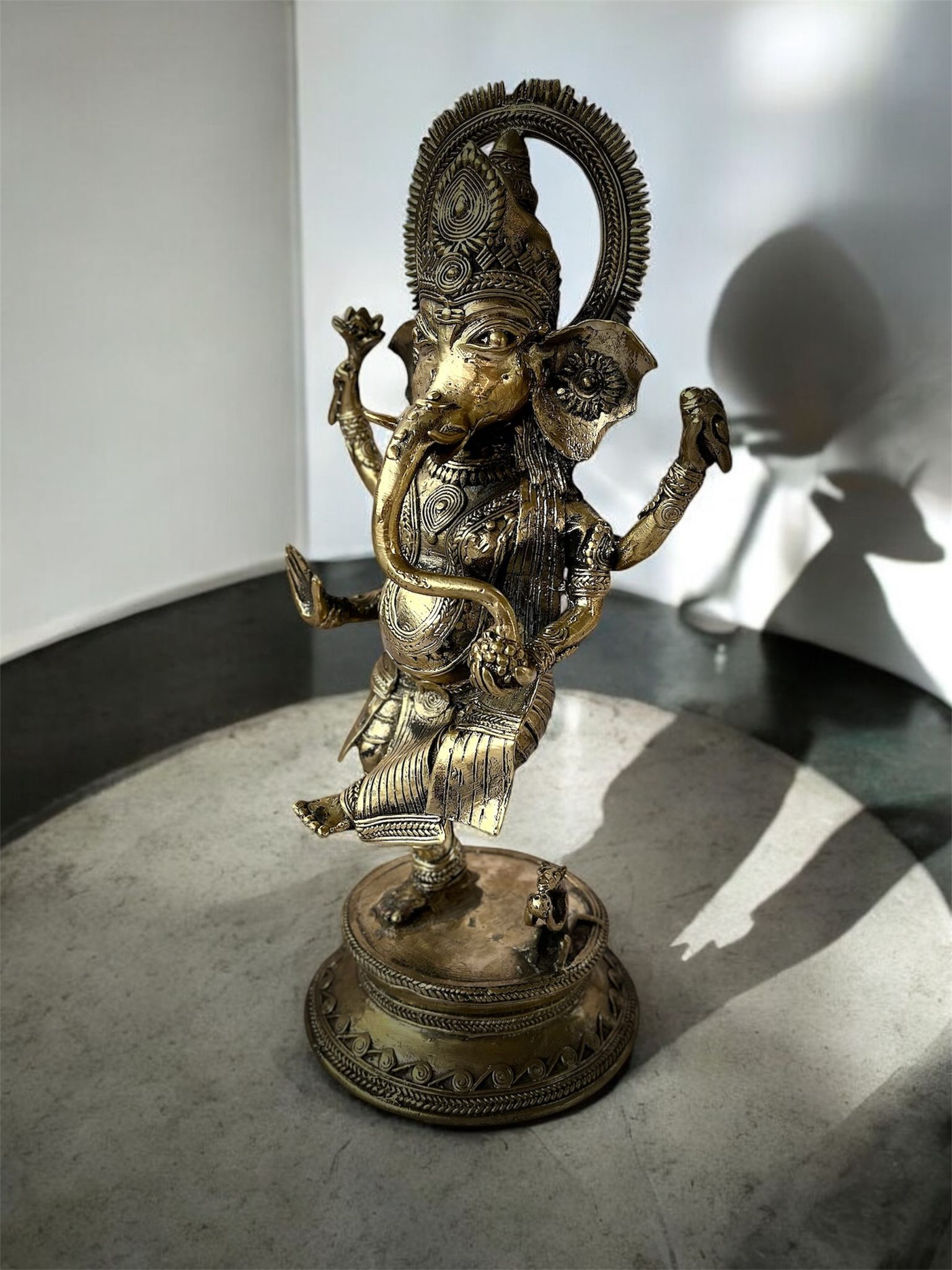 Auspicious Brass Ganesha Statue view 2