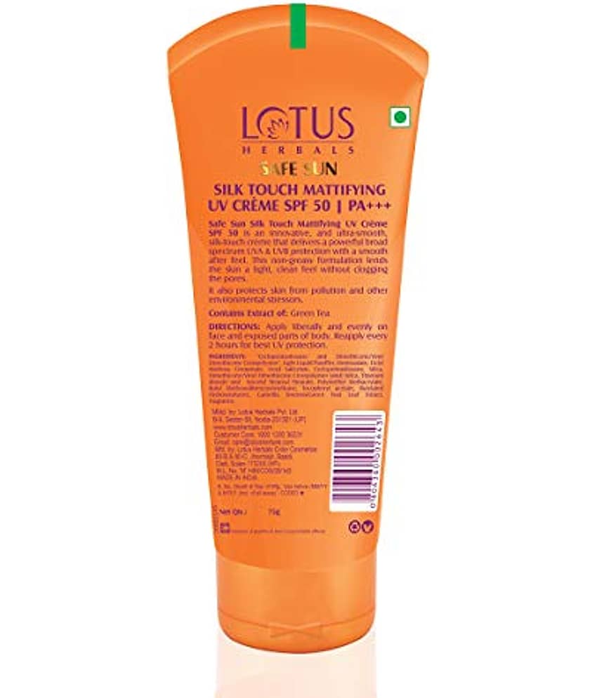 Lotus Herbals Safe Sun Silk Touch Mattifying Uv Cream SPF 50| PA+++ 75g view 2
