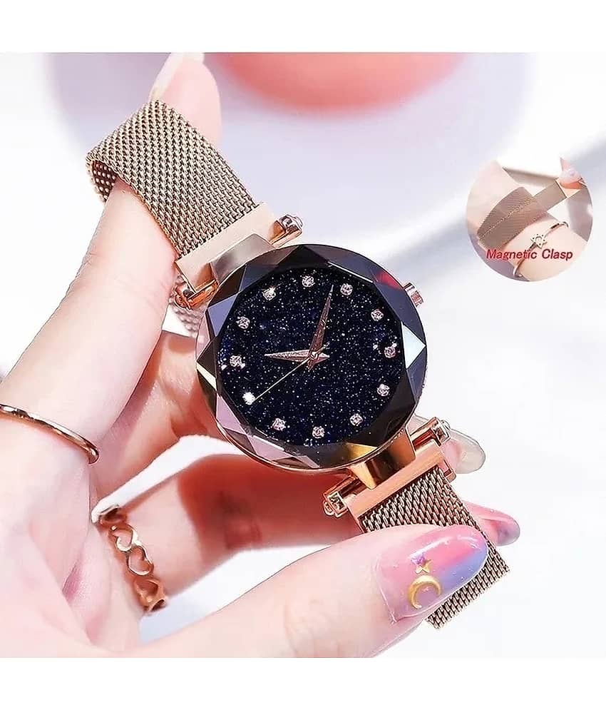 Trex Rose Gold Fabric Analog Womens Watch view 2