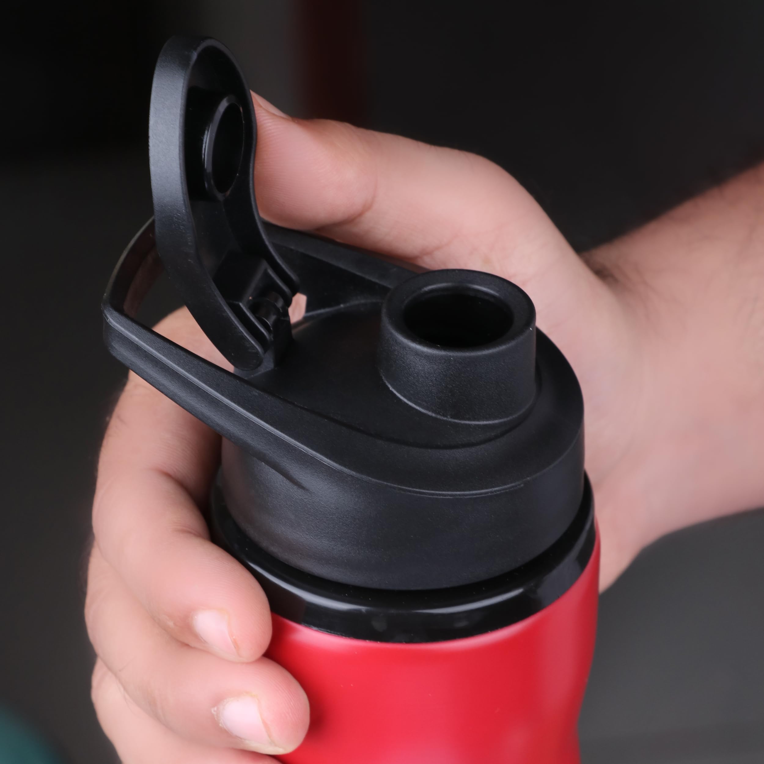 The Wallet Store Neon Stainless Steel Sipper Water Bottle - Red view 2