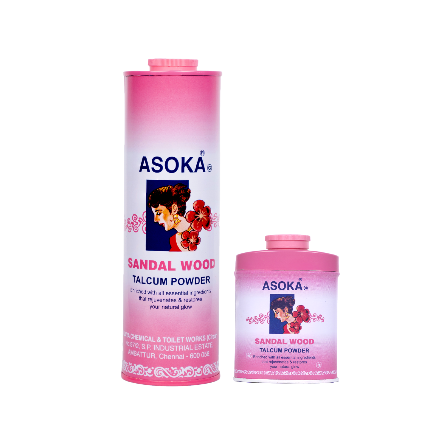 Asoka Sandalwood Talcum Powder Pink Mini Combo Pack 335 Gms view 2