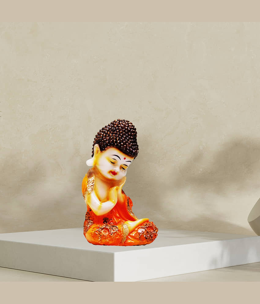 Miss Peach Samadhi Buddha Showpiece 17.78 cm - Pack of 1
