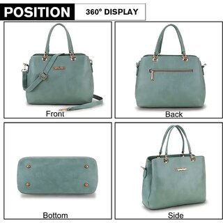 LAIK Premium PU Leather Handbags for Women Crossbody Bags for Women Top Handle Shoulder Bag Trendy Handbag for Women Adjustable Detachable Sling Strap Pista view 2
