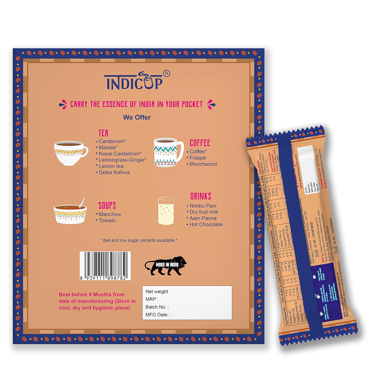 INDICUP Coffee Premix, Pack of 2 - 20 Sachets view 2