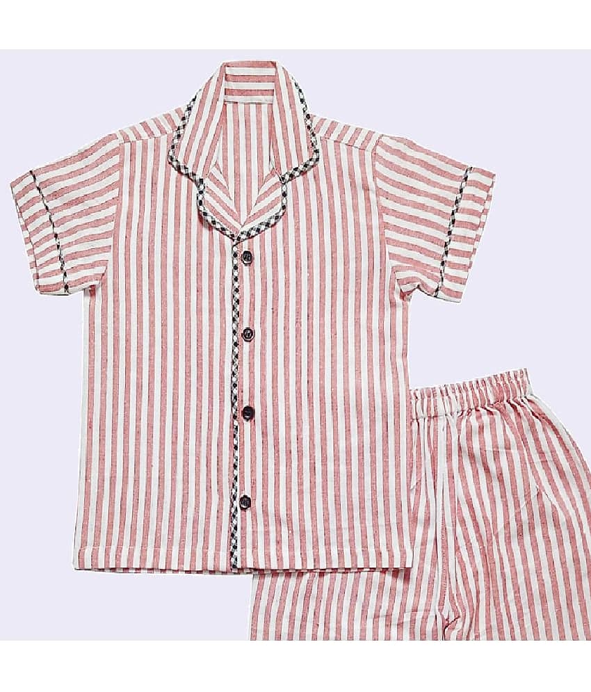 harshvardhanmart.com Pack of 1 Girls Cotton Nightsuit Set ( Pink ) view 2
