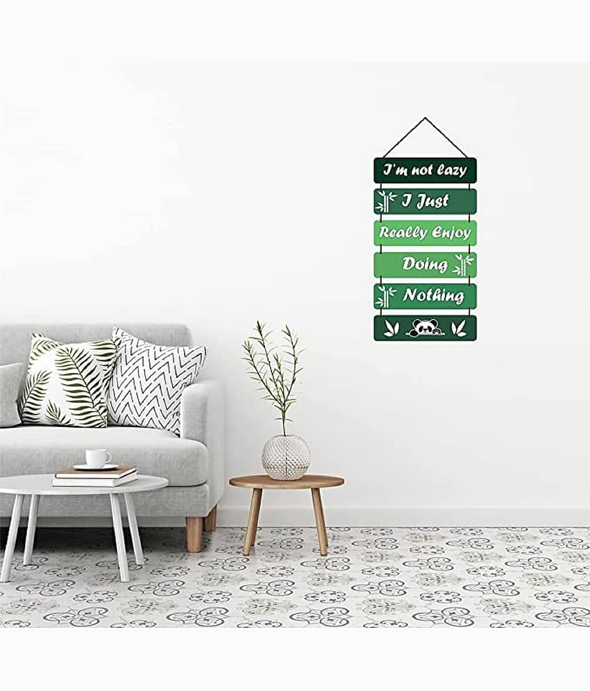 KAAF Wood Motivational Rectangular Decorative Plate Green - Pack of 1 view 2
