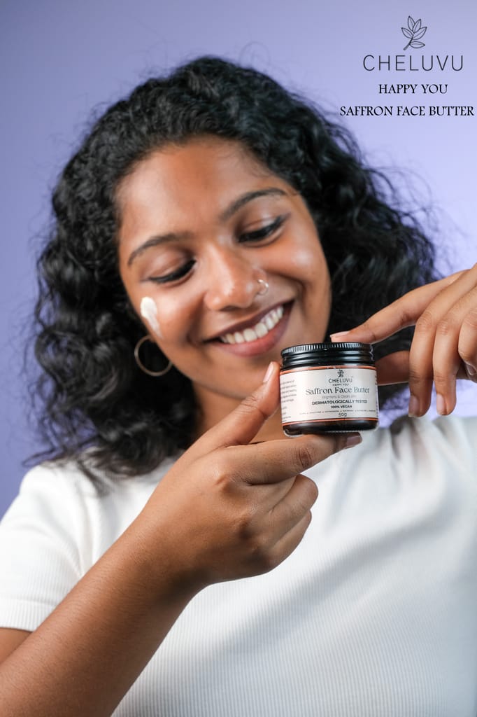 Cheluvu Saffron Face Butter - Nourishing, Radiant, Luxurious, 100% Vegan, Dermatologically Tested, 25g view 2