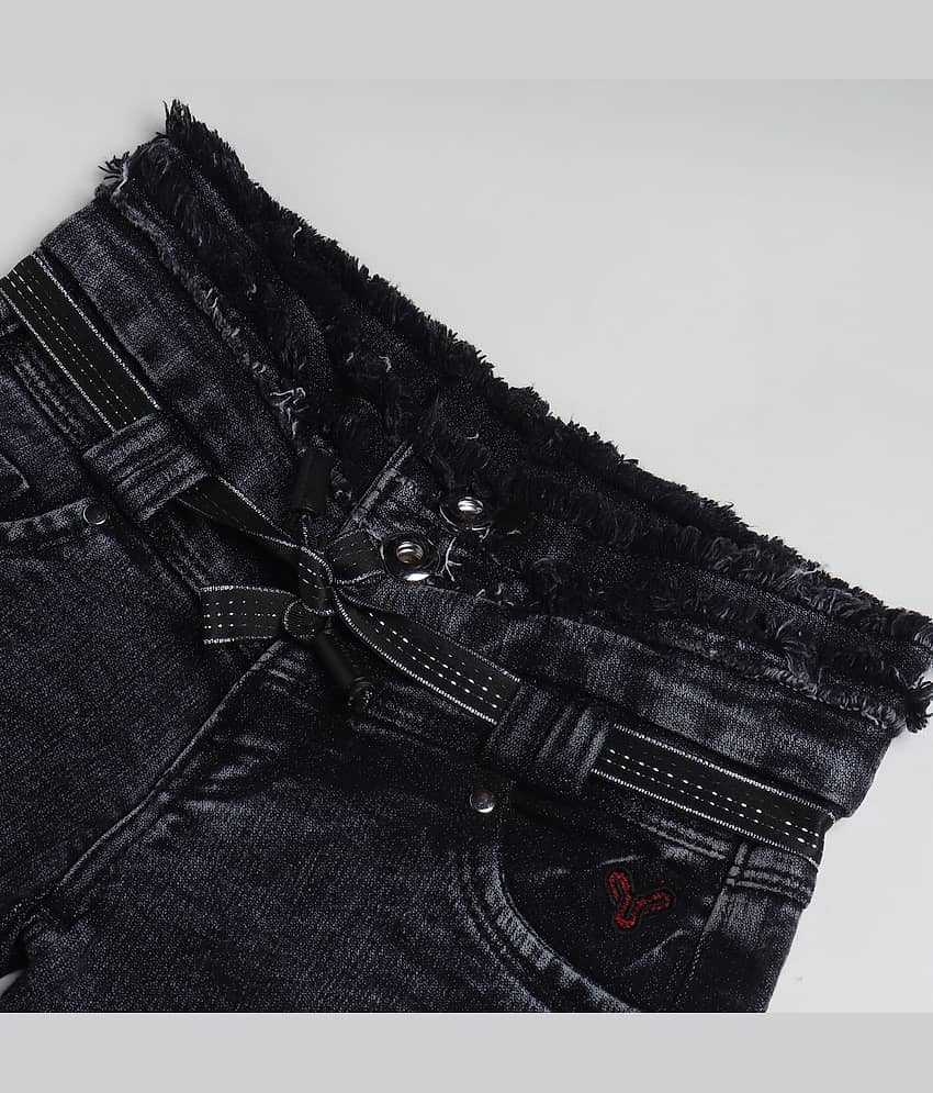 Arshia Fashions Pack of 1 Girls Denim Hot Pants ( Black ) view 2