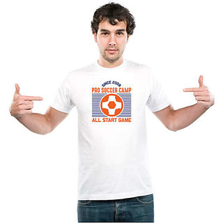 UDNAG Unisex Round Neck Graphic Football, Pro soccer Polyester T-Shirt White view 2