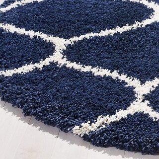 GALLERY HOME Silky Smooth Anti-Skid Shaggy Round Carpet with 2 inch Thickness (6 x 6 Round, Blue C4) view 2