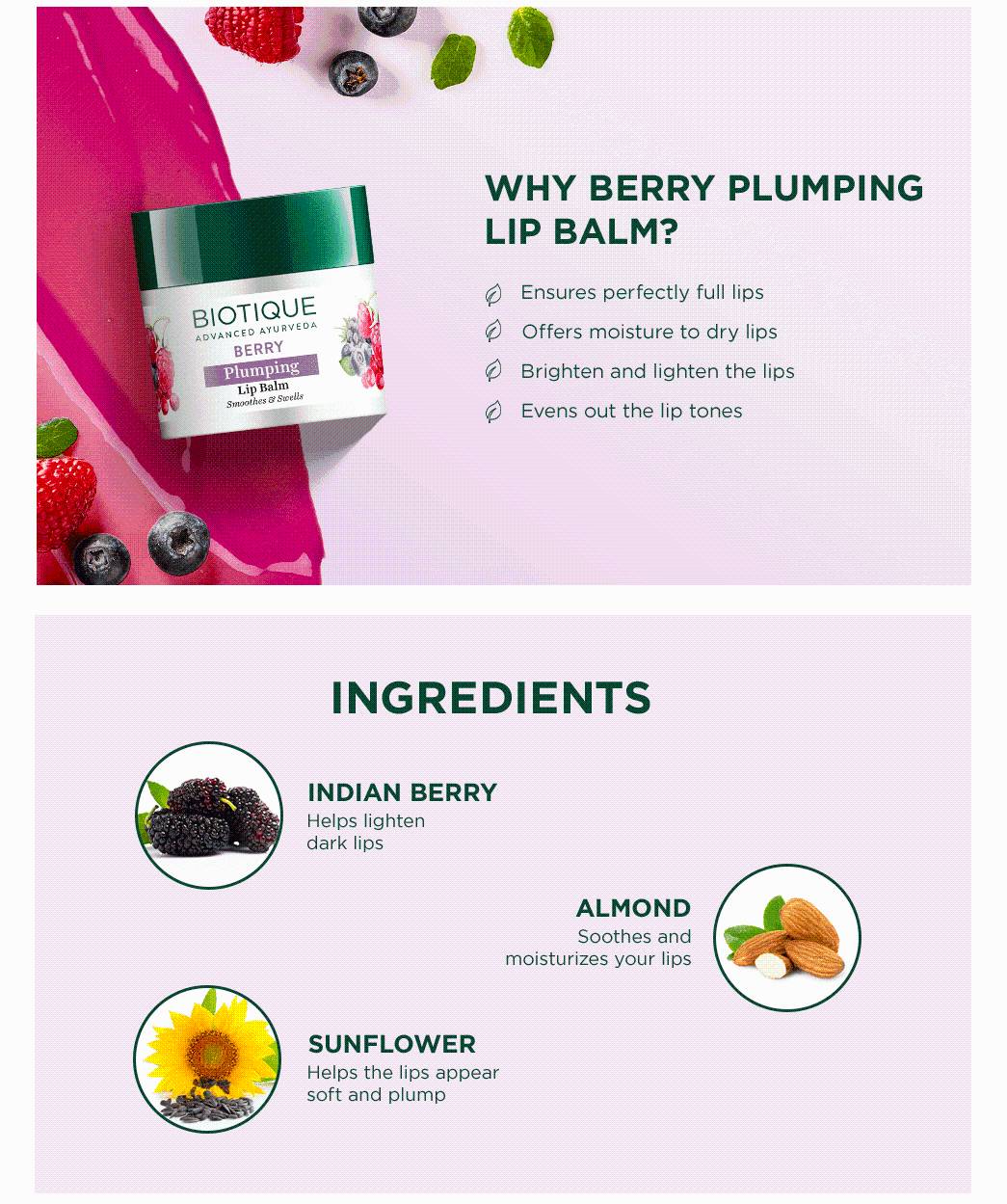 Biotique Berry Plumping Lip Balm 12g view 2