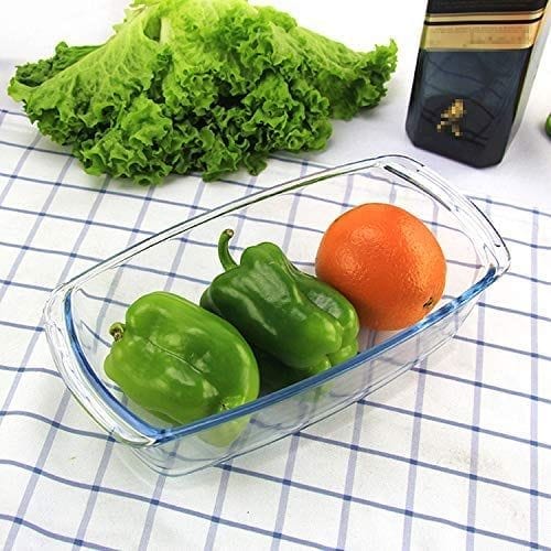 Saaikee Borosilicate Transparent Glass Pan Baking Dish Microwave Oven Safe, 1800 ml view 2