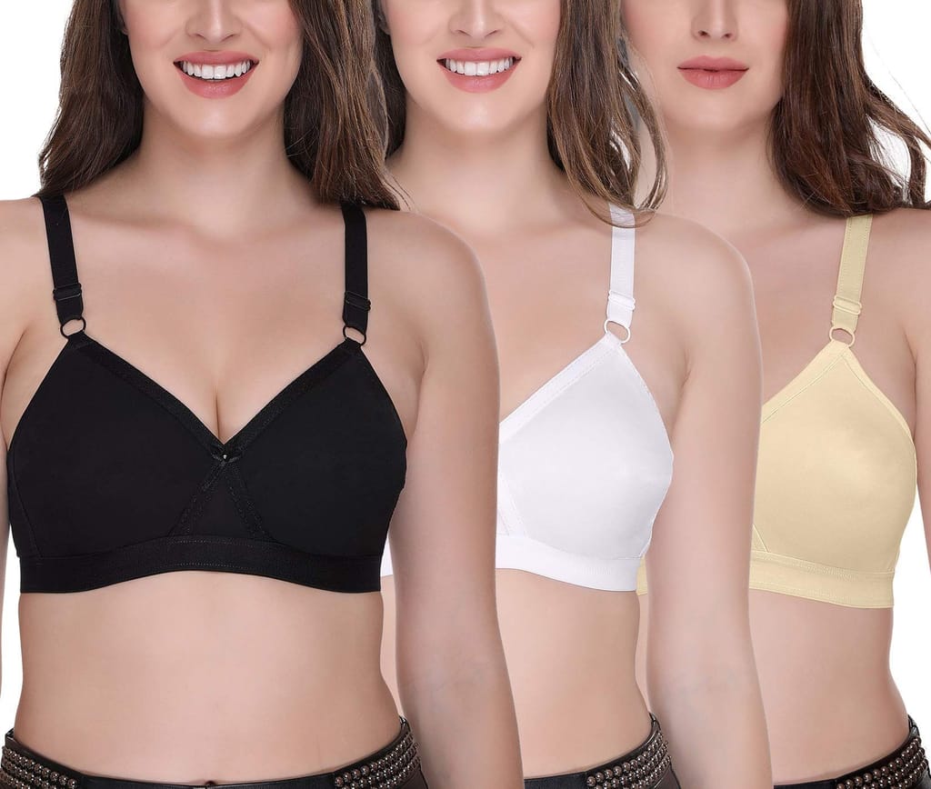 SONA Women's Super-Fit T-Shirt Bra Full Coverage Non Padded Cotton
