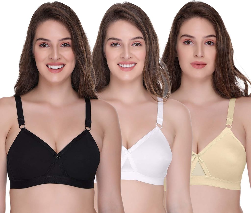 SONA Women's Super-Fit T-Shirt Bra Full Coverage Non Padded Cotton view 2