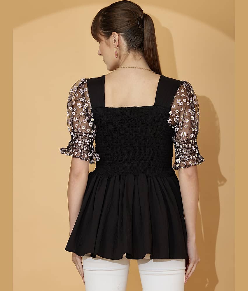 Sheetal associates Women's Crepe Regular Top ( Black ) view 2