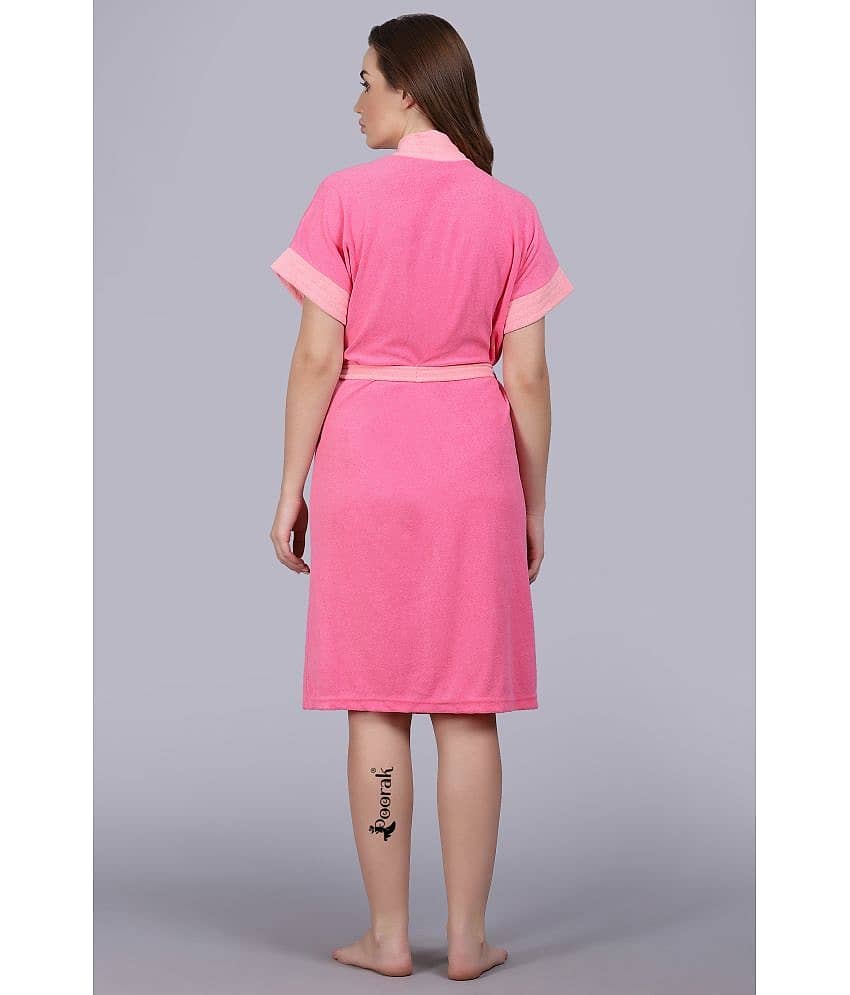 Poorak Pink Free Size Bathrobe ( Pack of 1 ) view 2