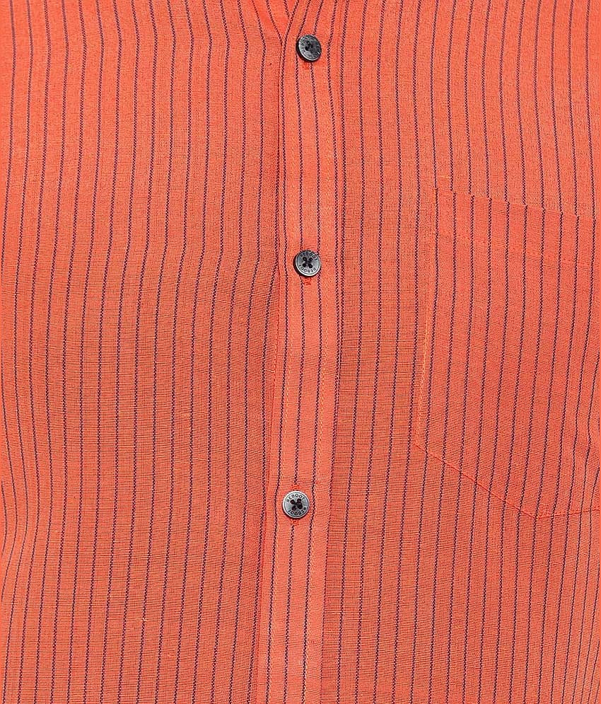 Latest Chikan - Orange Cotton Blend Regular Fit Men's Casual Shirt (Pack of 1) view 2