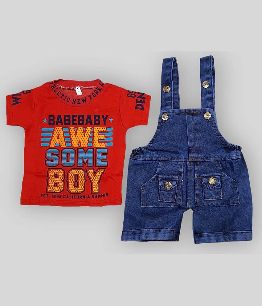 LITTLE PANDA Baby Boys Hoisery Dungaree Sets ( Green ) view 2
