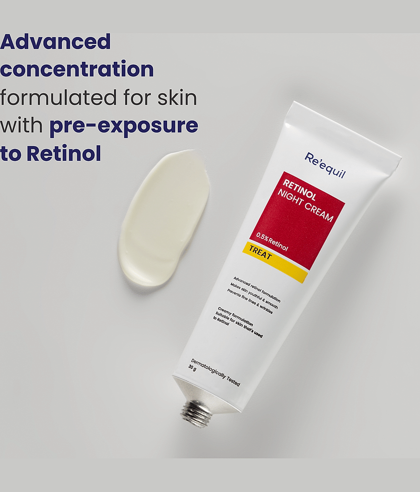 Re'equil 0.5% Retinol Night Cream Prevents Fine Lines & Wrinkles All Skin Types 30g ( Pack of 1 ) view 2