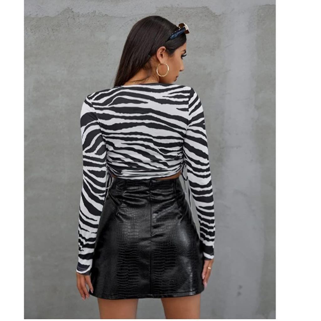 Kulfi Camisetas Zebra Print Women Top view 2