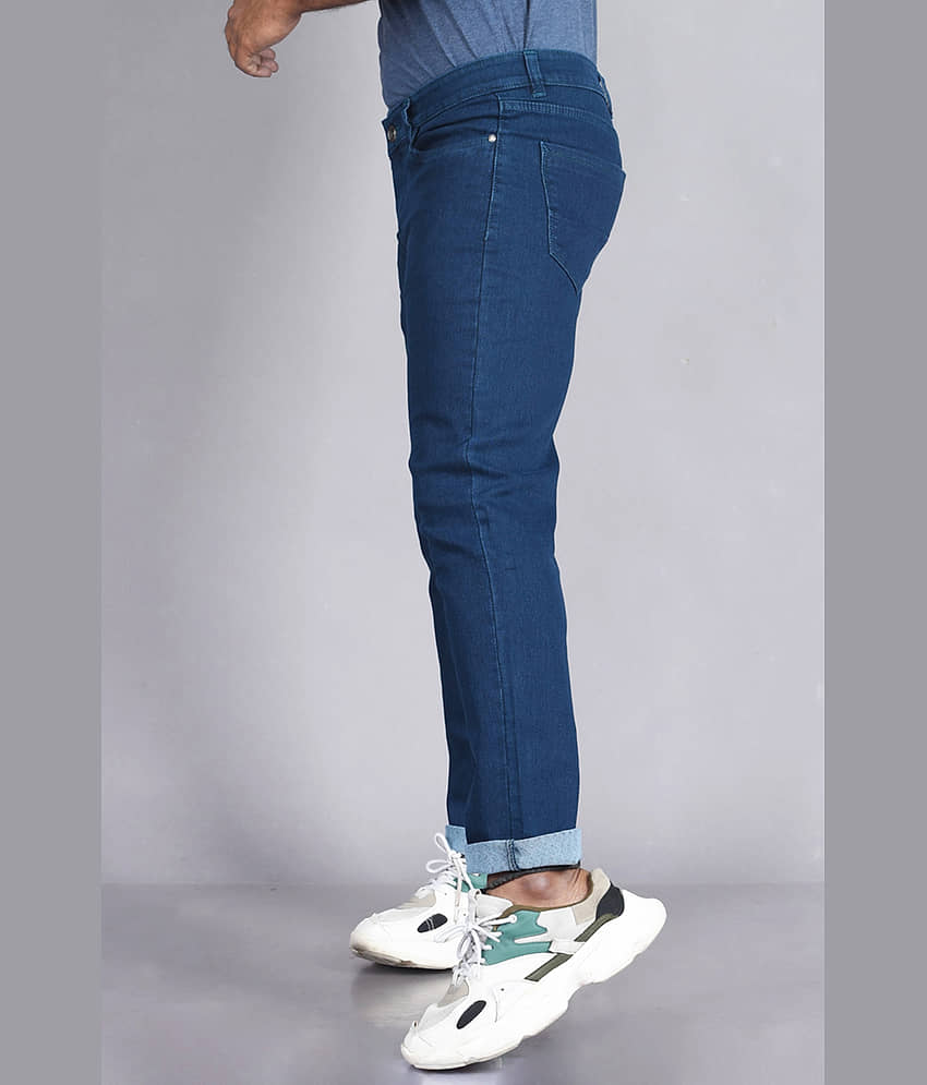 Aflash Slim Fit Cuffed Hem Men's Jeans - Black ( Pack of 1 ) view 2