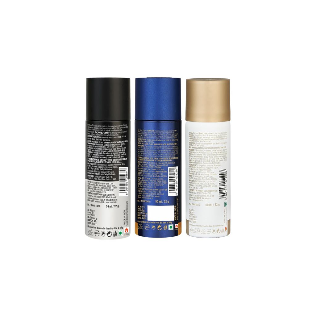 Denver Black Code, Pride & Imperial Nano Deodorant for Men 50ml (Pack of 3) view 2