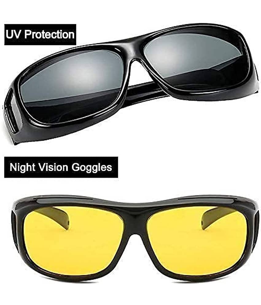 MANDEV Day & Night HD Vision Yellow Riding Goggles ( Pack of 2 ) view 2